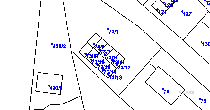 Parcela st. 73/10 v KÚ Vintířov u Sokolova, Katastrální mapa