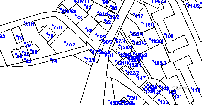 Parcela st. 97/1 v KÚ Vintířov u Sokolova, Katastrální mapa