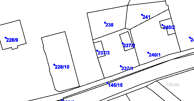 Parcela st. 237/3 v KÚ Vintířov u Sokolova, Katastrální mapa