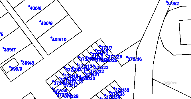 Parcela st. 372/8 v KÚ Vintířov u Sokolova, Katastrální mapa