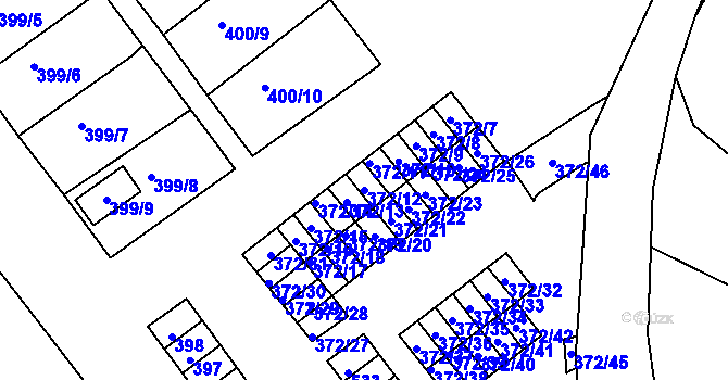 Parcela st. 372/12 v KÚ Vintířov u Sokolova, Katastrální mapa