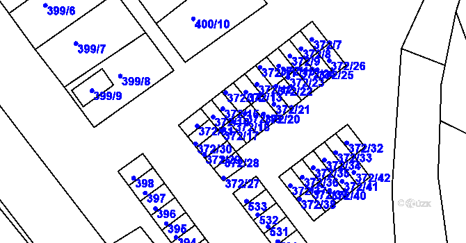 Parcela st. 372/18 v KÚ Vintířov u Sokolova, Katastrální mapa
