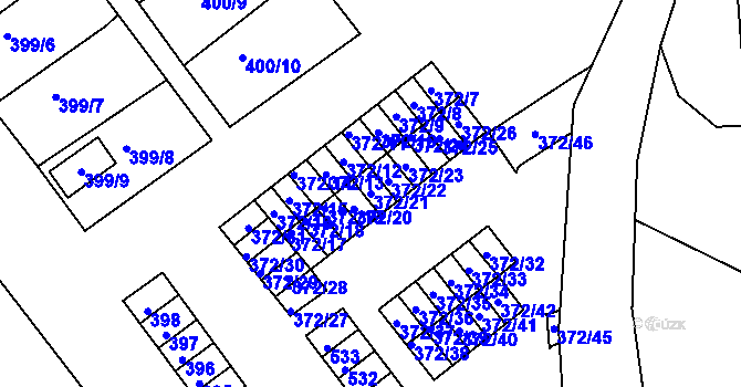Parcela st. 372/21 v KÚ Vintířov u Sokolova, Katastrální mapa