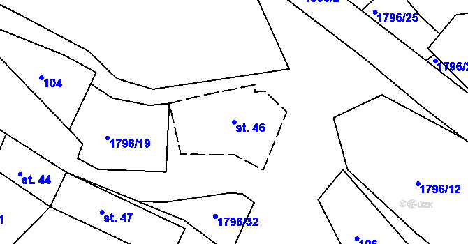 Parcela st. 46 v KÚ Kojetín u Radonic, Katastrální mapa