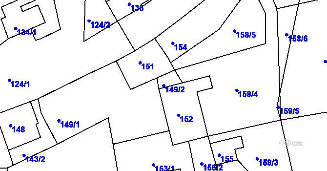 Parcela st. 149/2 v KÚ Vintířov u Radonic, Katastrální mapa