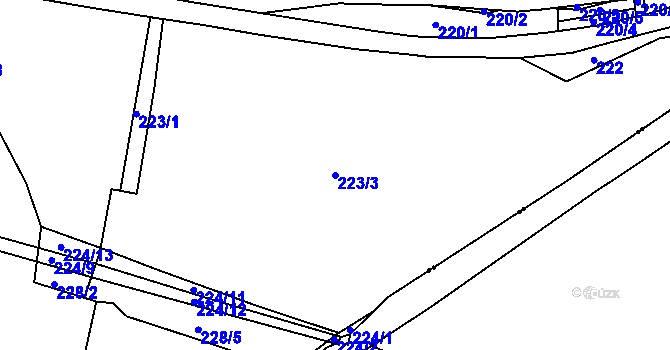 Parcela st. 223/3 v KÚ Vintířov u Radonic, Katastrální mapa