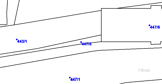 Parcela st. 447/5 v KÚ Vintířov u Radonic, Katastrální mapa