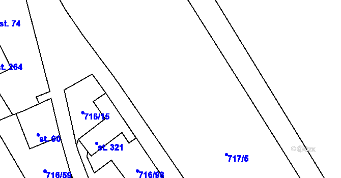 Parcela st. 717/60 v KÚ Vír, Katastrální mapa