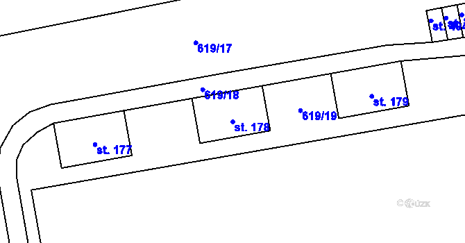 Parcela st. 178 v KÚ Vír, Katastrální mapa