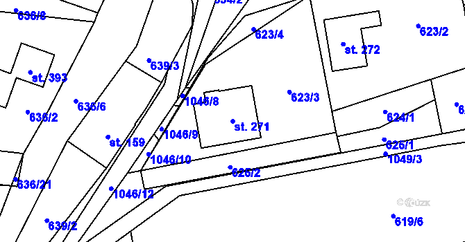 Parcela st. 271 v KÚ Vír, Katastrální mapa