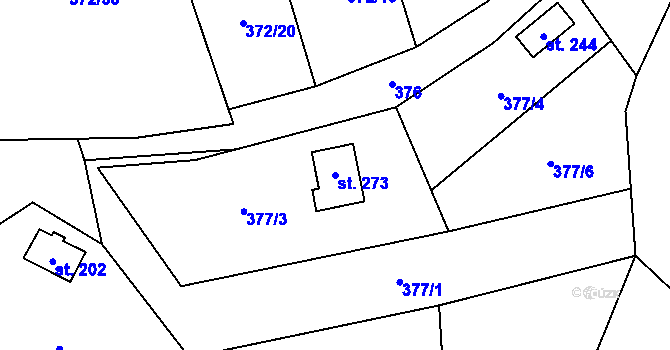 Parcela st. 273 v KÚ Vír, Katastrální mapa