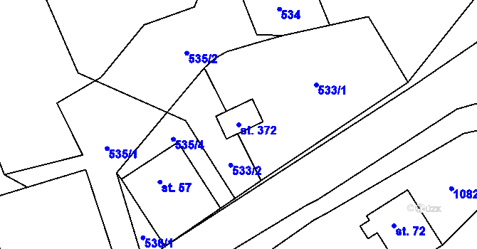 Parcela st. 372 v KÚ Vír, Katastrální mapa