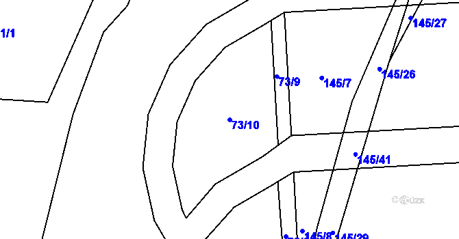 Parcela st. 73/10 v KÚ Vír, Katastrální mapa