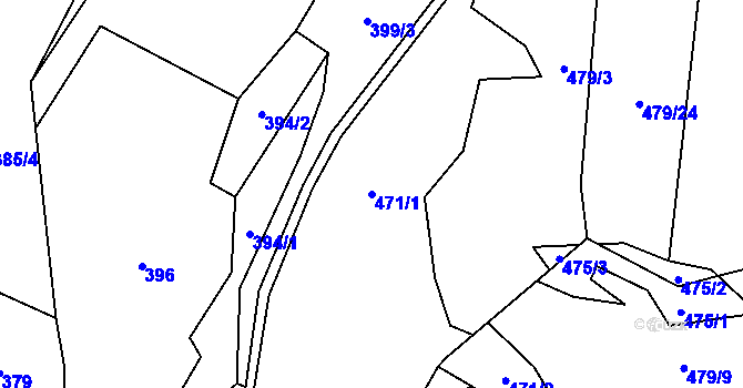 Parcela st. 471/1 v KÚ Vír, Katastrální mapa