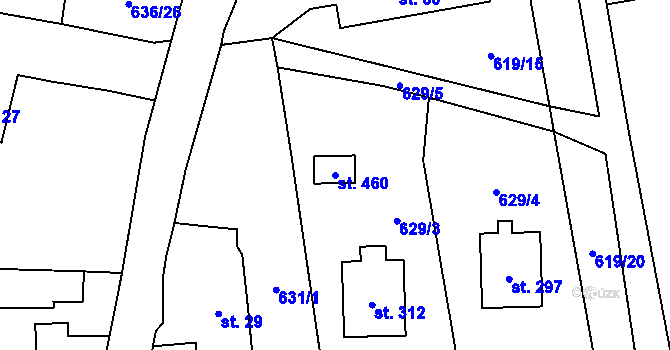 Parcela st. 460 v KÚ Vír, Katastrální mapa