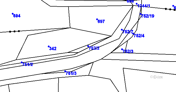 Parcela st. 752/2 v KÚ Víska u Strakonic, Katastrální mapa