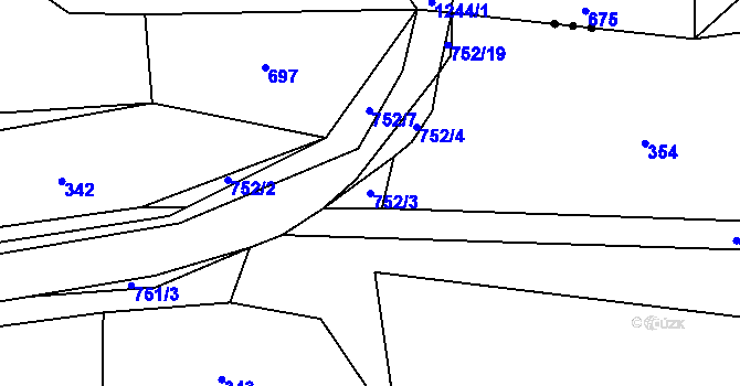 Parcela st. 752/3 v KÚ Víska u Strakonic, Katastrální mapa