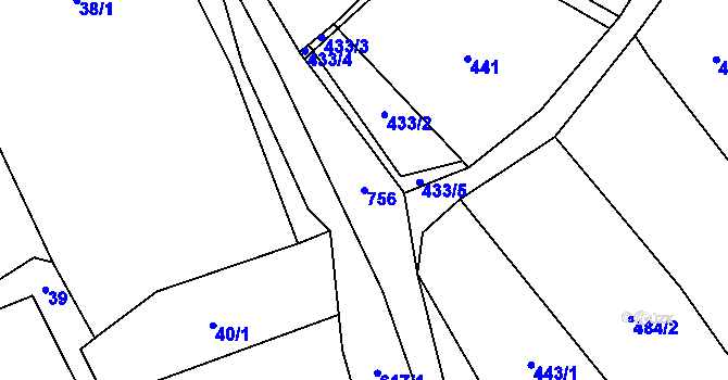 Parcela st. 756 v KÚ Víska u Strakonic, Katastrální mapa