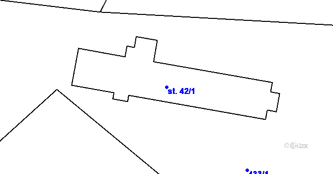Parcela st. 42/1 v KÚ Víska u Strakonic, Katastrální mapa