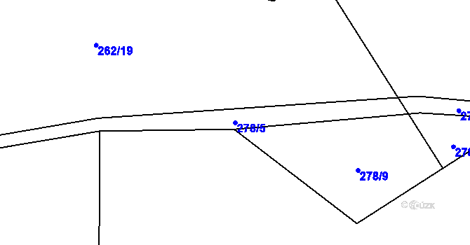 Parcela st. 278/5 v KÚ Víska u Strakonic, Katastrální mapa