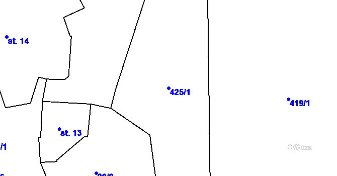 Parcela st. 425/1 v KÚ Víska u Strakonic, Katastrální mapa