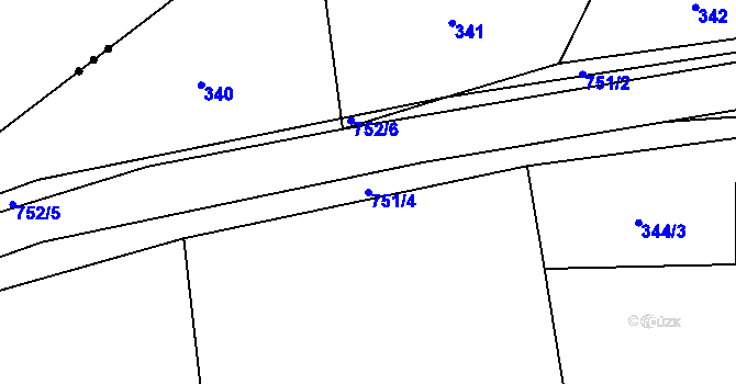 Parcela st. 751/4 v KÚ Víska u Strakonic, Katastrální mapa