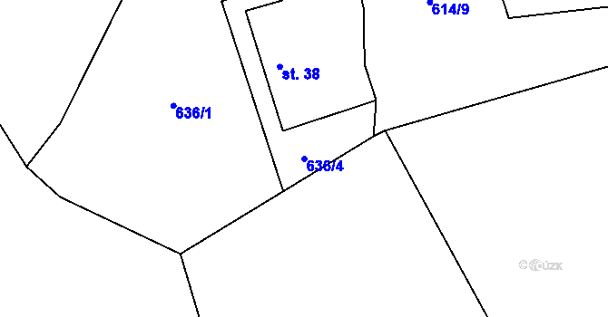 Parcela st. 636/4 v KÚ Víska u Strakonic, Katastrální mapa