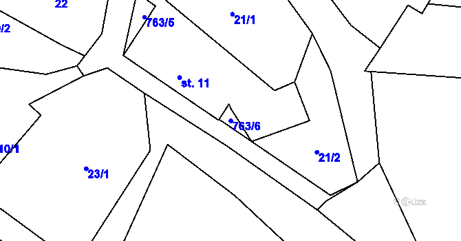 Parcela st. 763/6 v KÚ Víska u Strakonic, Katastrální mapa