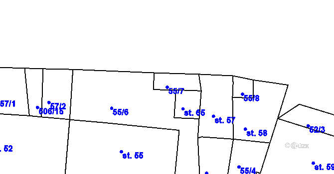 Parcela st. 55/7 v KÚ Víska u Jevíčka, Katastrální mapa