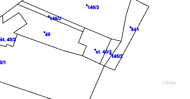 Parcela st. 40/3 v KÚ Vísky u Letovic, Katastrální mapa