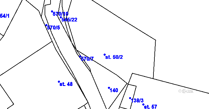 Parcela st. 50/2 v KÚ Vísky u Letovic, Katastrální mapa