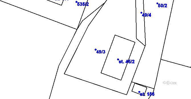 Parcela st. 49/3 v KÚ Vísky u Letovic, Katastrální mapa