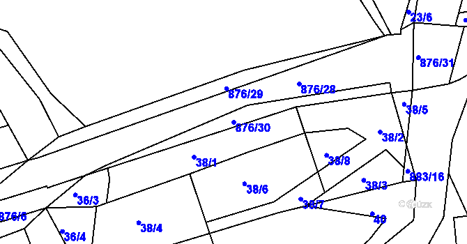 Parcela st. 876/30 v KÚ Višňová, Katastrální mapa