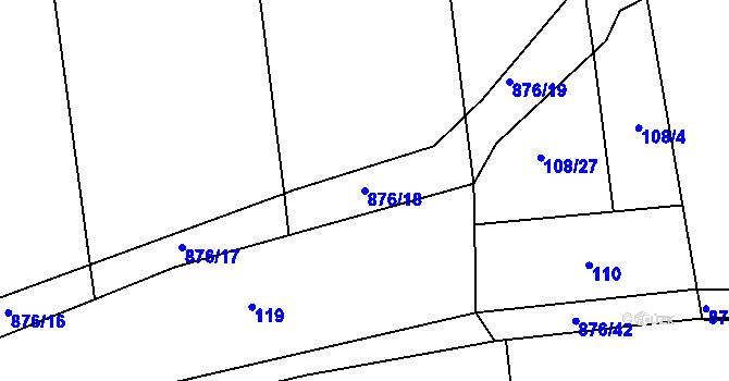 Parcela st. 876/18 v KÚ Višňová, Katastrální mapa