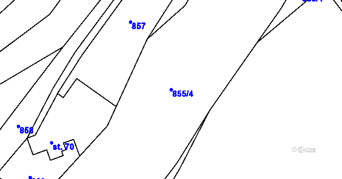 Parcela st. 855/4 v KÚ Poustka u Frýdlantu, Katastrální mapa