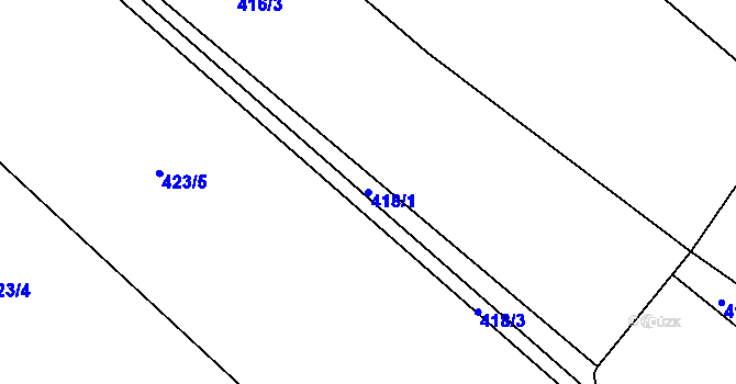 Parcela st. 418/1 v KÚ Poustka u Frýdlantu, Katastrální mapa