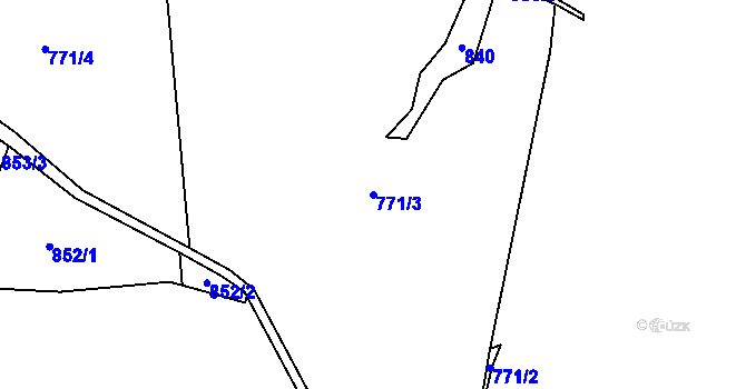 Parcela st. 771/3 v KÚ Předlánce, Katastrální mapa
