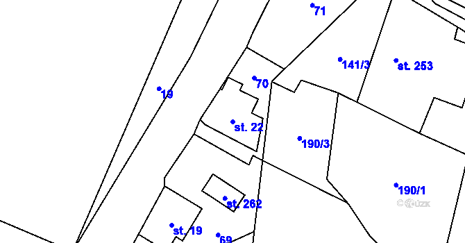 Parcela st. 22 v KÚ Víska u Frýdlantu, Katastrální mapa