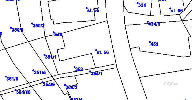 Parcela st. 56 v KÚ Víska u Frýdlantu, Katastrální mapa