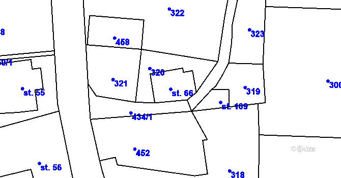 Parcela st. 66 v KÚ Víska u Frýdlantu, Katastrální mapa
