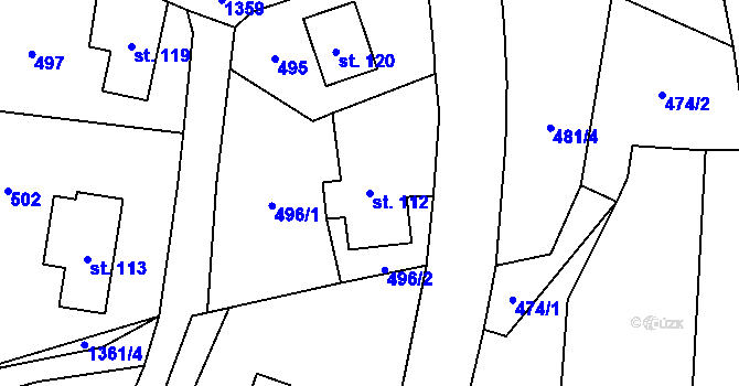 Parcela st. 112 v KÚ Višňová u Frýdlantu, Katastrální mapa