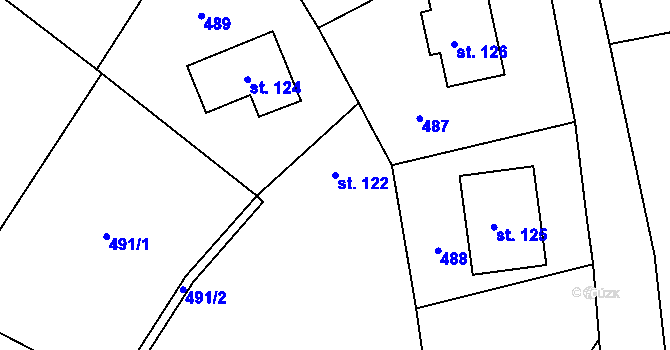 Parcela st. 122 v KÚ Višňová u Frýdlantu, Katastrální mapa