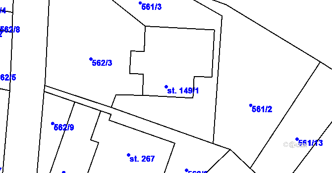 Parcela st. 149/1 v KÚ Višňová u Frýdlantu, Katastrální mapa