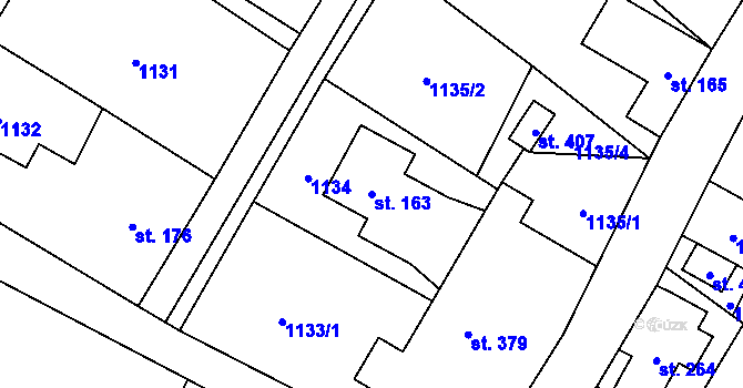 Parcela st. 163 v KÚ Višňová u Frýdlantu, Katastrální mapa
