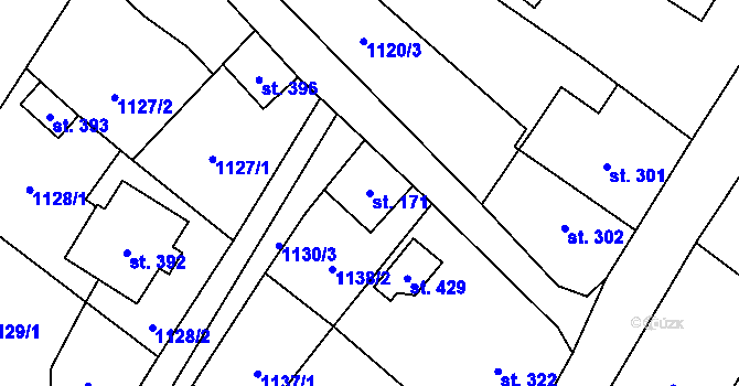 Parcela st. 171 v KÚ Višňová u Frýdlantu, Katastrální mapa