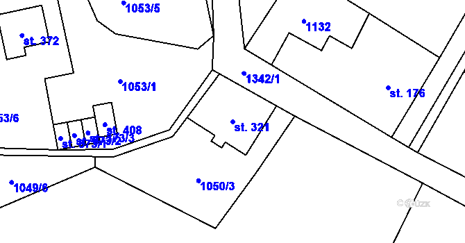 Parcela st. 321 v KÚ Višňová u Frýdlantu, Katastrální mapa