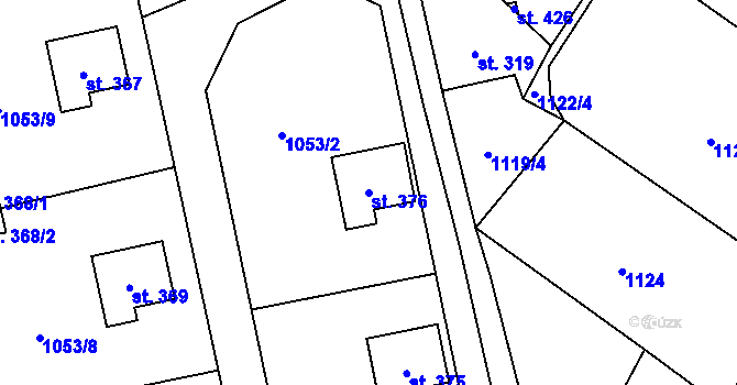 Parcela st. 376 v KÚ Višňová u Frýdlantu, Katastrální mapa