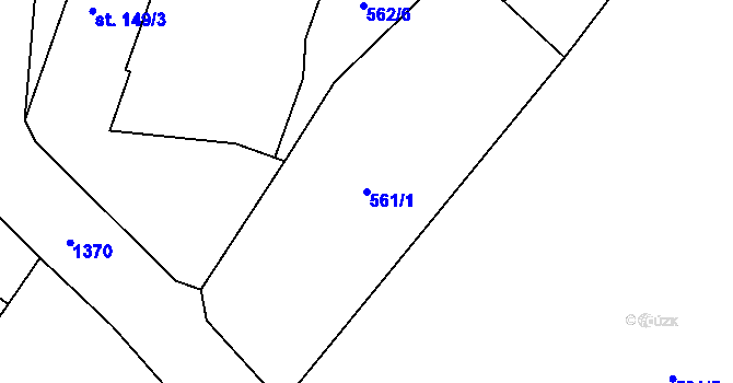 Parcela st. 561/1 v KÚ Višňová u Frýdlantu, Katastrální mapa