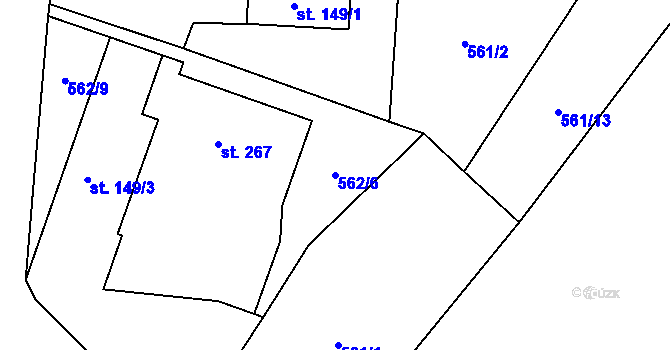 Parcela st. 562/6 v KÚ Višňová u Frýdlantu, Katastrální mapa