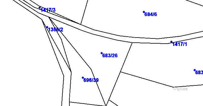 Parcela st. 683/26 v KÚ Višňová u Frýdlantu, Katastrální mapa